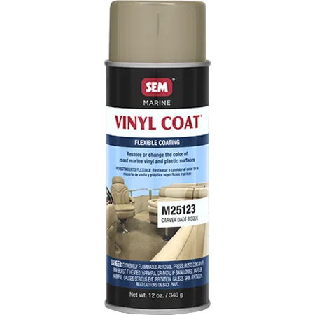 M25123 – SEM PRODUCTS Paint, For Vinyl And Plastic Marine Surfaces Carver Dade Bisque 16 Ounce Aerosol Can